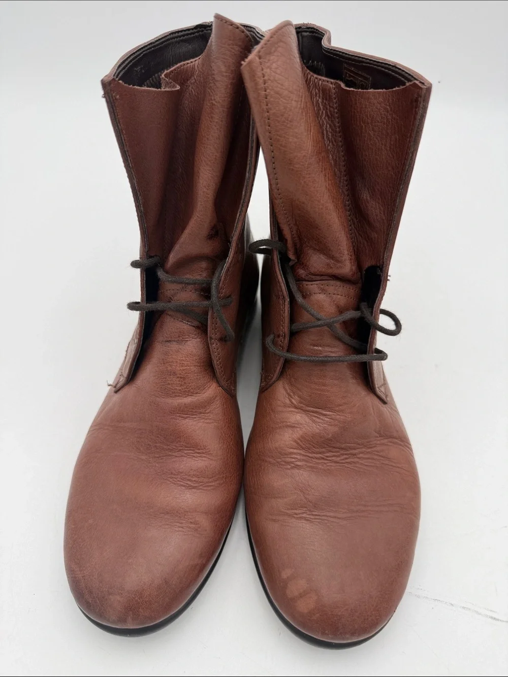 THE FLEXX Brown Leather Chukka Boots women 7.5 vintage Y2K casual office retro